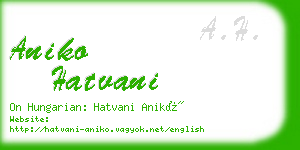 aniko hatvani business card